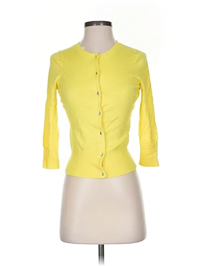 Pre-owned Express Design Studio 3/4 Sleeve Top Yellow Sweetheart Neckline Tops