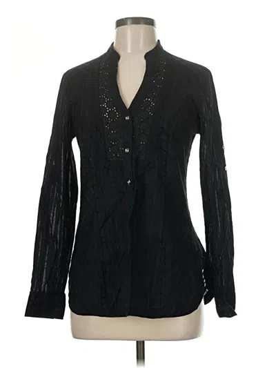 Pre-owned Express Design Studio Long Sleeve Blouse In Black