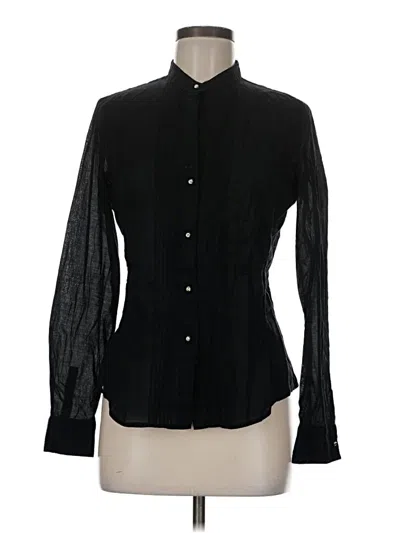 Pre-owned Express Design Studio Long Sleeve Blouse In Black