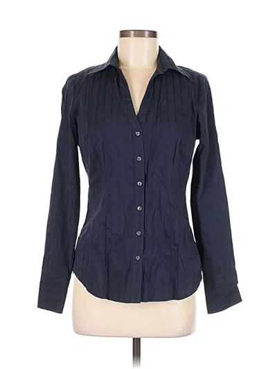 Pre-owned Express Design Studio Long Sleeve Blouse In Blue