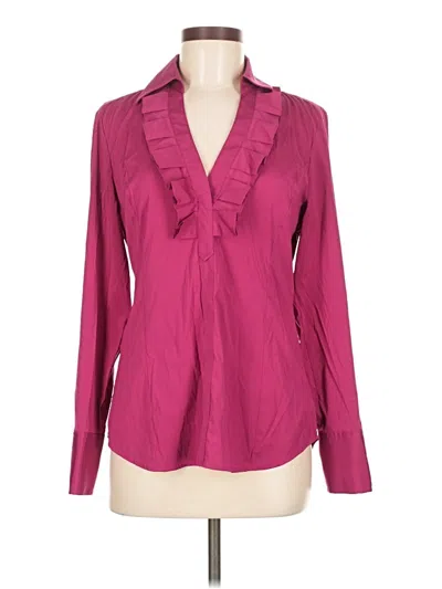 Pre-owned Express Design Studio Long Sleeve Blouse In Burgundy