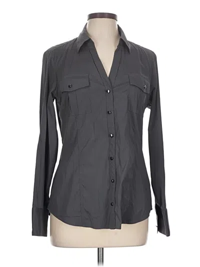 Pre-owned Express Design Studio Long Sleeve Blouse In Gray