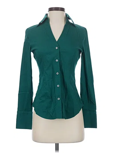 Pre-owned Express Design Studio Long Sleeve Blouse In Green