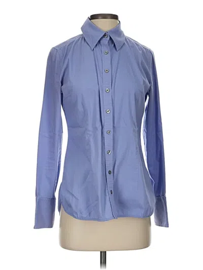Pre-owned Express Design Studio Long Sleeve Button Down Shirt In Blue