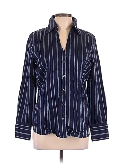 Pre-owned Express Design Studio Long Sleeve Button Down Shirt In Blue