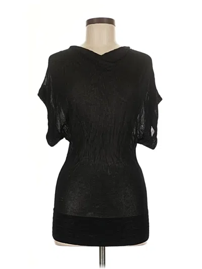 Pre-owned Express Design Studio Short Sleeve Blouse In Black