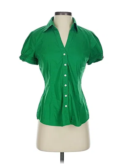 Pre-owned Express Design Studio Short Sleeve Blouse In Green