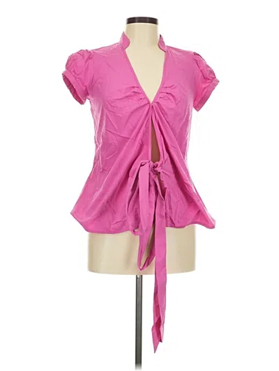 Pre-owned Express Design Studio Short Sleeve Blouse In Pink