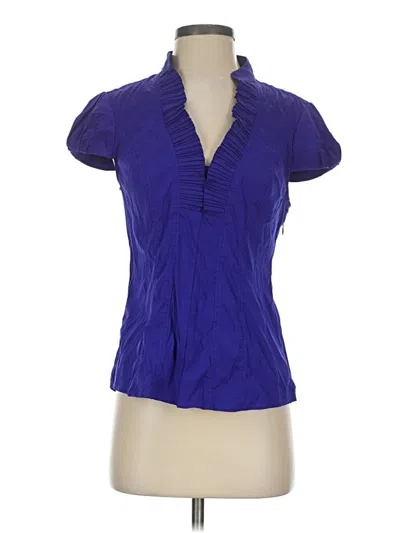 Pre-owned Express Design Studio Short Sleeve Blouse In Purple