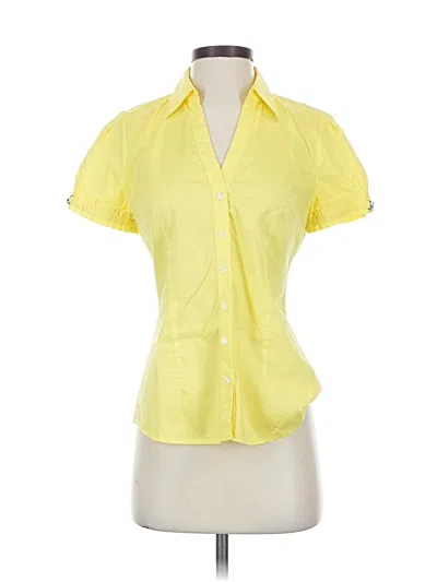 Pre-owned Express Design Studio Short Sleeve Blouse In Yellow