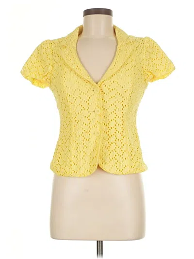 Pre-owned Express Design Studio Short Sleeve Blouse In Yellow