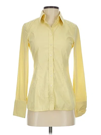 Pre-owned Express Design Studio Short Sleeve Blouse In Yellow