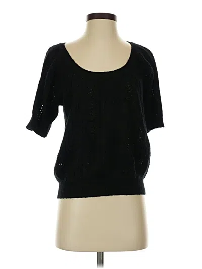 Pre-owned Express Design Studio Short Sleeve Top Black Scoop Neck Tops