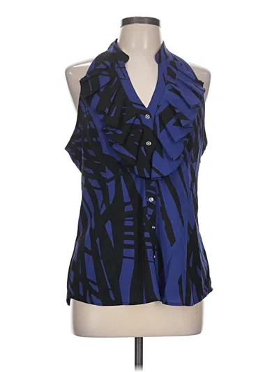 Pre-owned Express Design Studio Sleeveless Blouse In Blue
