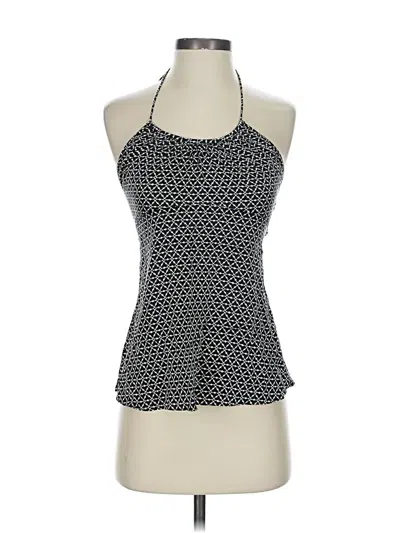 Pre-owned Express Design Studio Sleeveless Silk Top Black Halter Neckline Tops