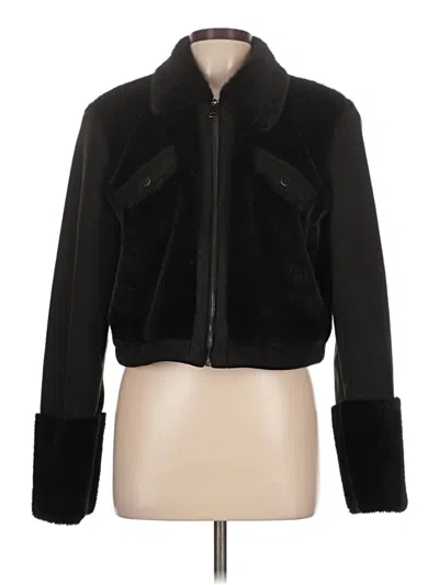Pre-owned Express Faux Fur Jacket In Black