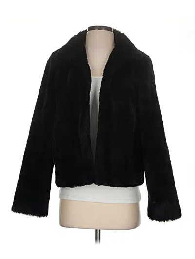 Pre-owned Express Faux Fur Jacket In Black