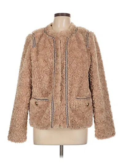 Pre-owned Express Faux Fur Jacket In Brown