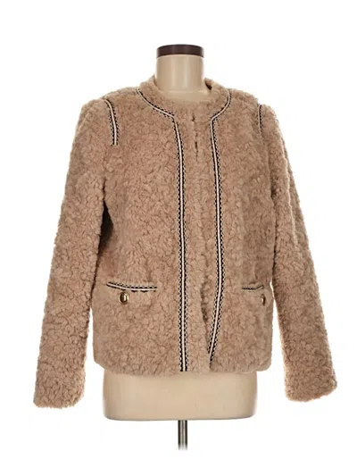 Pre-owned Express Faux Fur Jacket In Brown