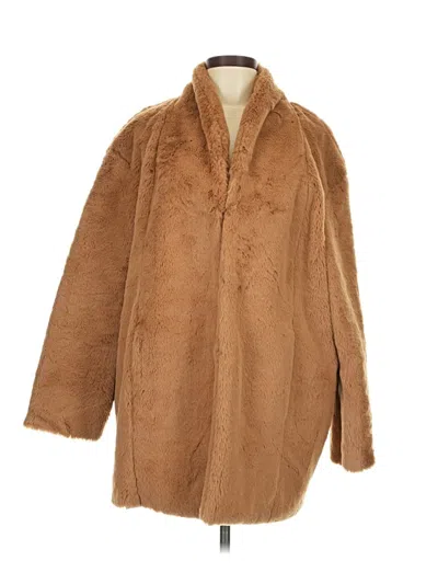Pre-owned Express Faux Fur Jacket In Brown