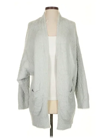Pre-owned Express Faux Fur Jacket In Gray