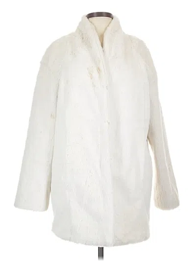 Pre-owned Express Faux Fur Jacket In Ivory
