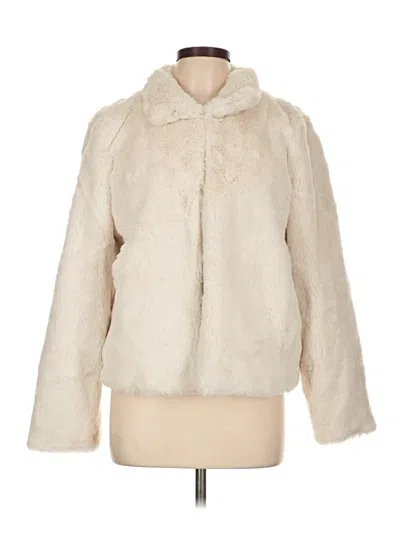 Pre-owned Express Faux Fur Jacket In Ivory