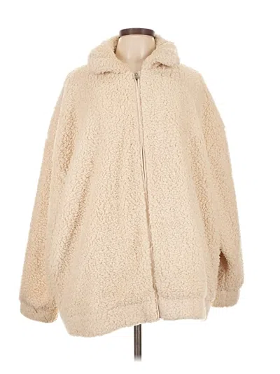 Pre-owned Express Faux Fur Jacket In White