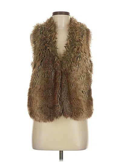 Pre-owned Express Faux Fur Vest In Brown