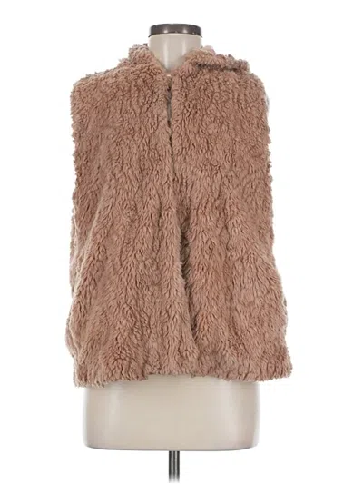 Pre-owned Express Faux Fur Vest In Brown