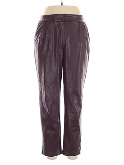 Pre-owned Express Faux Leather Pants In Burgundy