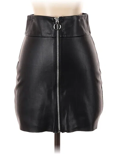 Pre-owned Express Faux Leather Skirt In Black