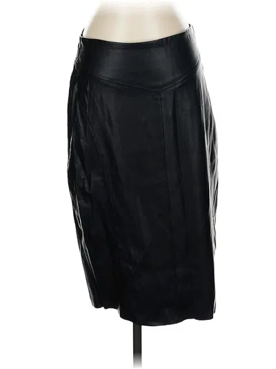 Pre-owned Express Faux Leather Skirt In Black