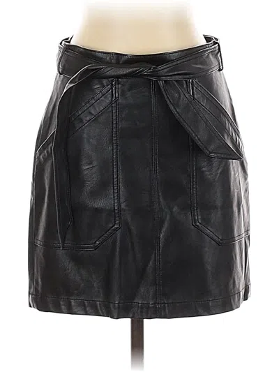 Pre-owned Express Faux Leather Skirt In Black