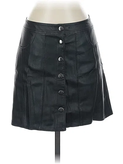 Pre-owned Express Faux Leather Skirt In Black