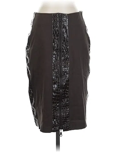 Pre-owned Express Faux Leather Skirt In Black