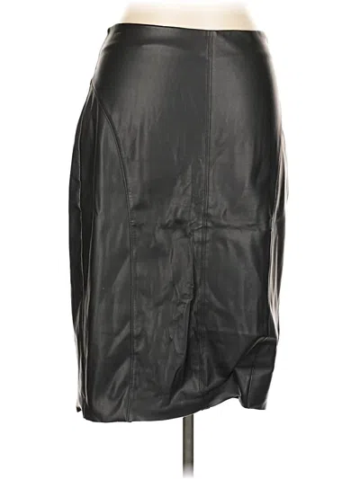 Pre-owned Express Faux Leather Skirt In Black
