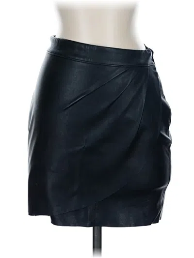 Pre-owned Express Faux Leather Skirt In Black