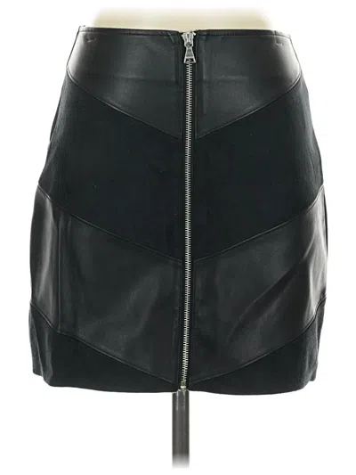 Pre-owned Express Faux Leather Skirt In Black