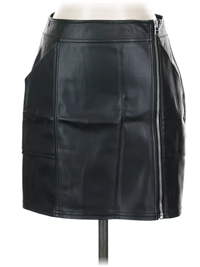 Pre-owned Express Faux Leather Skirt In Black