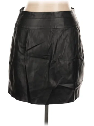 Pre-owned Express Faux Leather Skirt In Black