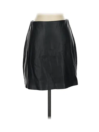 Pre-owned Express Faux Leather Skirt In Black