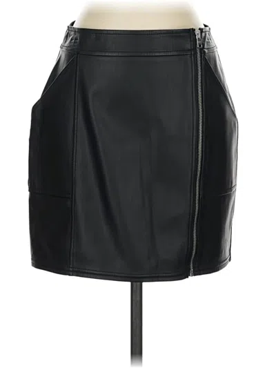 Pre-owned Express Faux Leather Skirt In Black