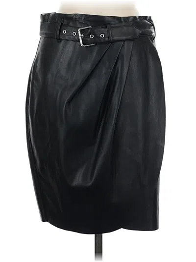 Pre-owned Express Faux Leather Skirt In Black