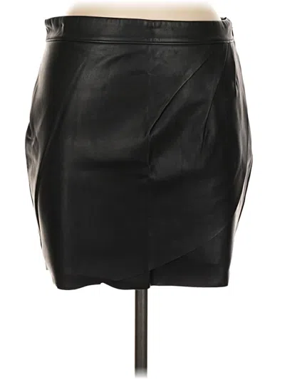 Pre-owned Express Faux Leather Skirt In Black