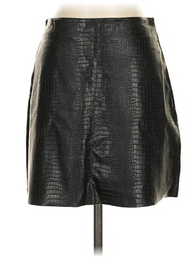 Pre-owned Express Faux Leather Skirt In Black
