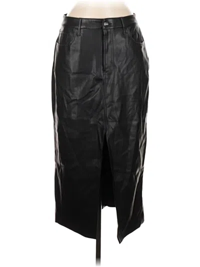 Pre-owned Express Faux Leather Skirt In Black