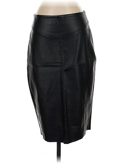 Pre-owned Express Faux Leather Skirt In Black