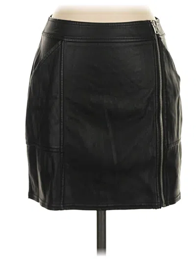 Pre-owned Express Faux Leather Skirt In Black