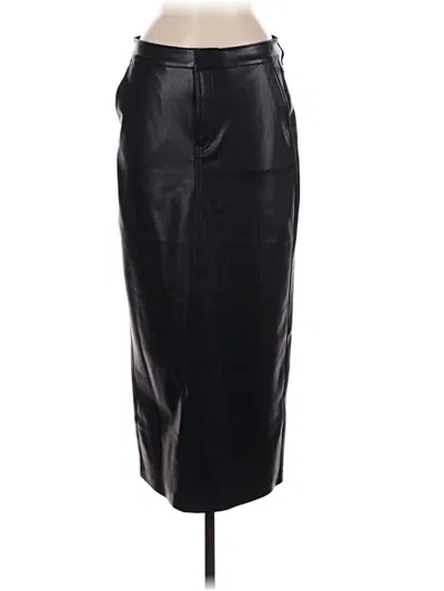Pre-owned Express Faux Leather Skirt In Black
